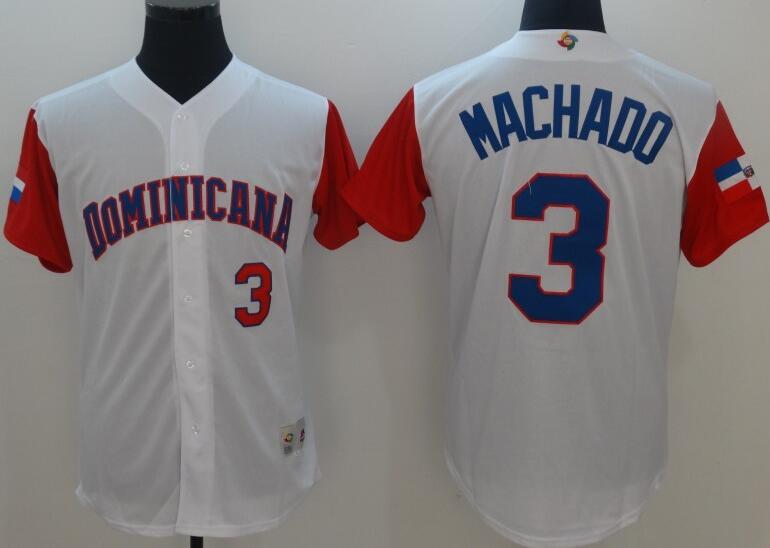 3 Manny Machado white men 2017 World Baseball Classic Team Jersey