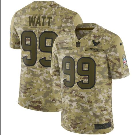 Men's Houston Texans J.J. Watt Nike Camo Salute to Service Limited Jersey