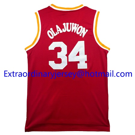 Men's Throwback #34 Hakeem Abdul Olajuwon Jersey-001