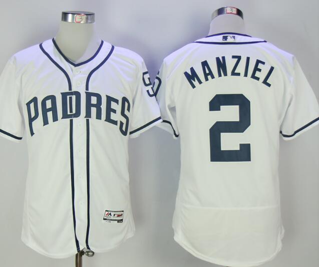 San Diego Padres 2 Johnny Manziel white men MLB baseball jersey