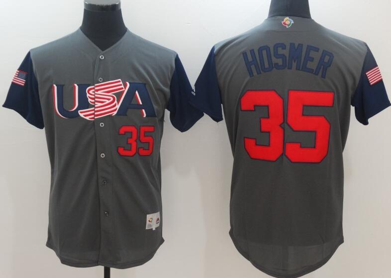 35 Eric Hosmer grey men 2017 World Baseball Classic Team Jersey