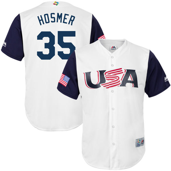 35 Eric Hosmer white blue men 2017 World Baseball Classic Team Jersey