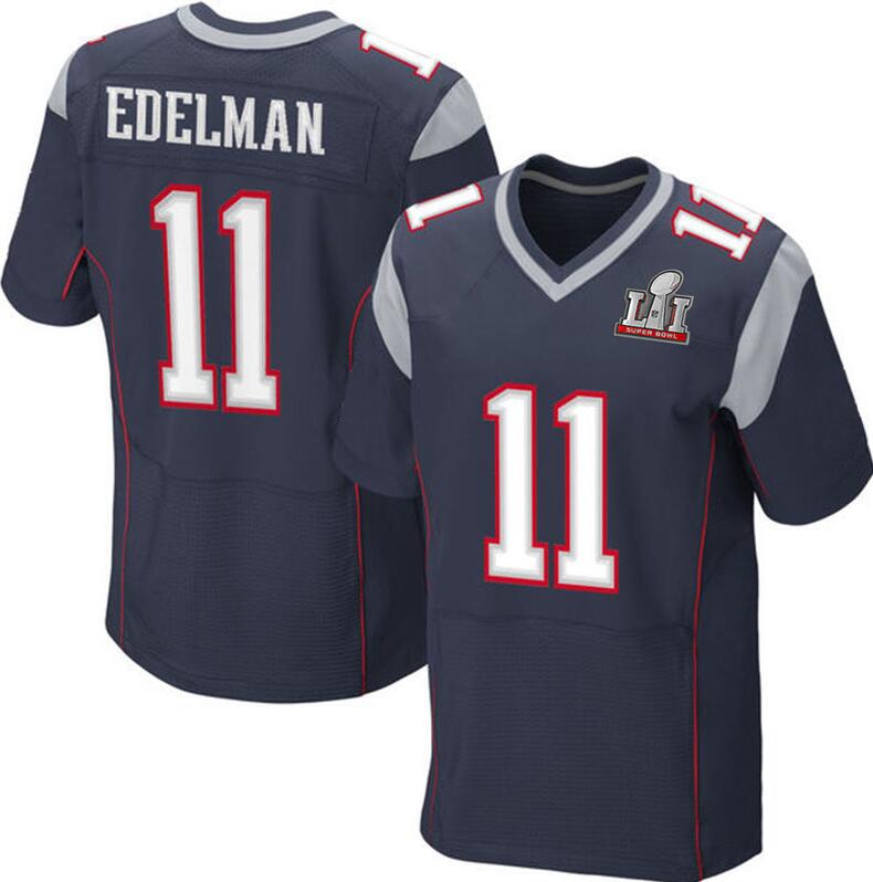 2017 Super bowl Patch LI 11 Julian Edelman Jersey Navy