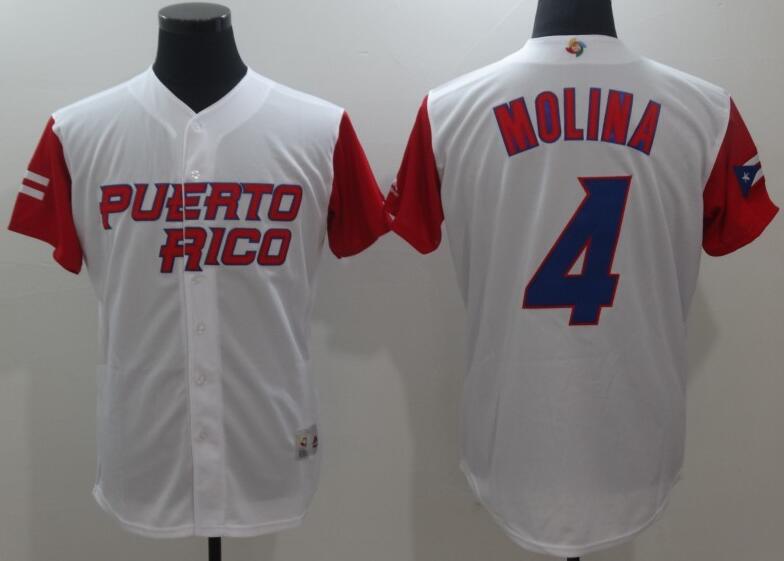 4 Yadier Molina white men 2017 World Baseball Classic Team Jersey