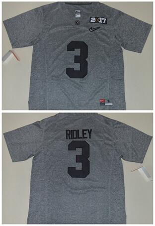 Men's Alabama Crimson Tide Calvin Ridley 3 Playoff 2017 Nathional Championship Bound Limited Jersey - Grey