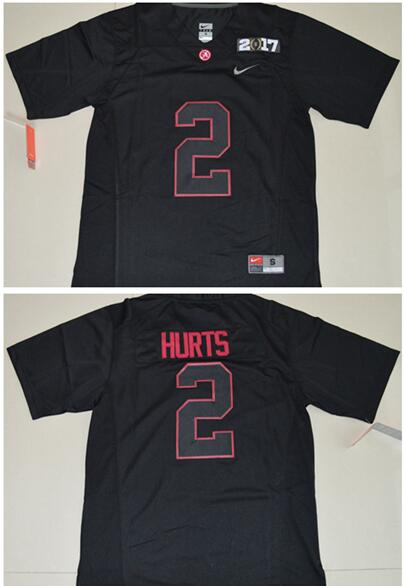 Men's Alabama Crimson Tide Jalen Hurts 2 Playoff 2017 Nathional Championship Bound Limited Jersey - Black