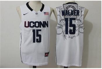 UConn Huskies 15 Kemba Walker White College Basketball Jersey