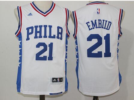 Men's #21 joel embiid basketball jerseys Stitched White