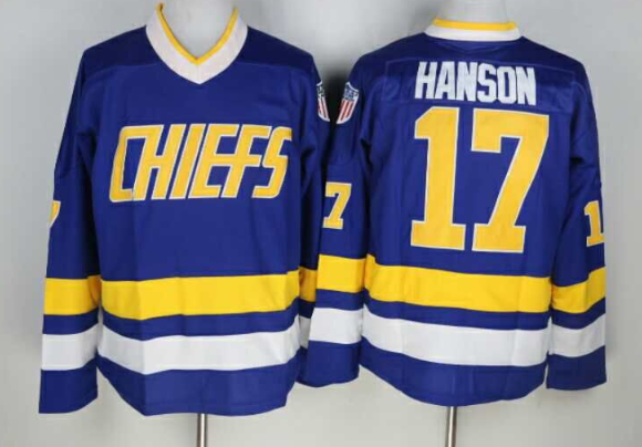 The Movie Charlestown Chiefs 17 Steve Hanson White Movie Hockey Jersey