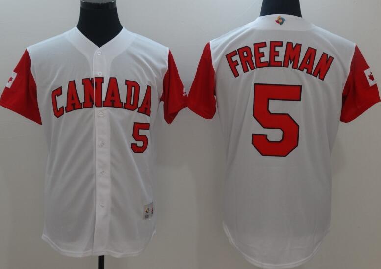 5 Freddie Freeman white men 2017 World Baseball Classic Team Jersey