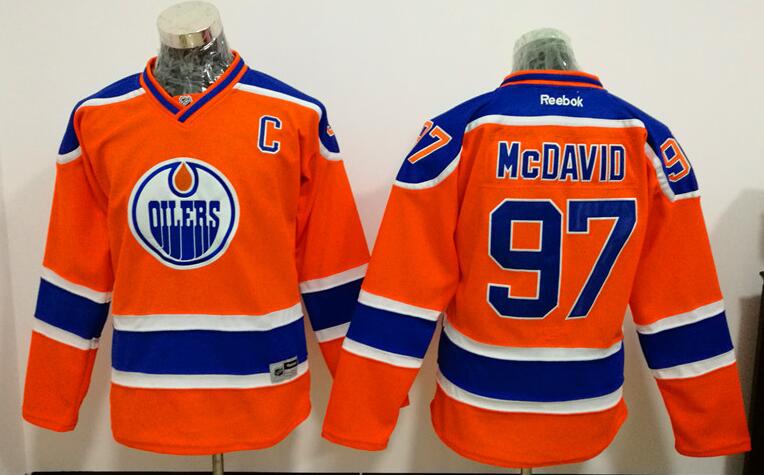 Edmonton Oilers 97 Connor Mcdavid orange men Jersey