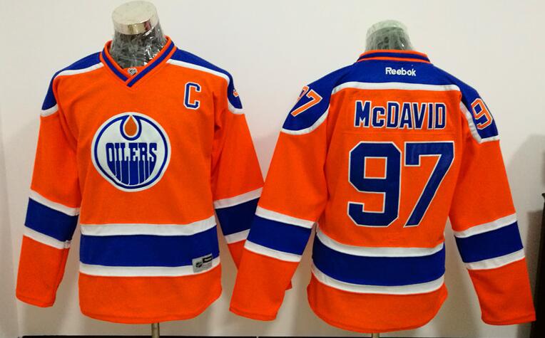 Edmonton Oilers 97 Connor Mcdavid orange men Jersey