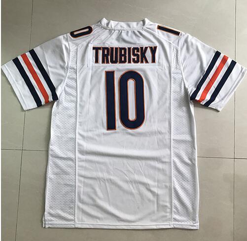 Stitched Men's 2017 New 10 Mitchell Trubisky Jersey White