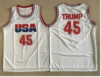 Nike Team USA #45 Donald Trump White The 45th president of the United States Stitched NBA Jersey