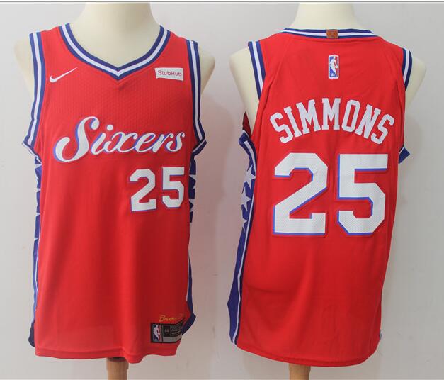 Men Nike Philadelphia 76ers 25 Ben Simmons Re Stitched Logo