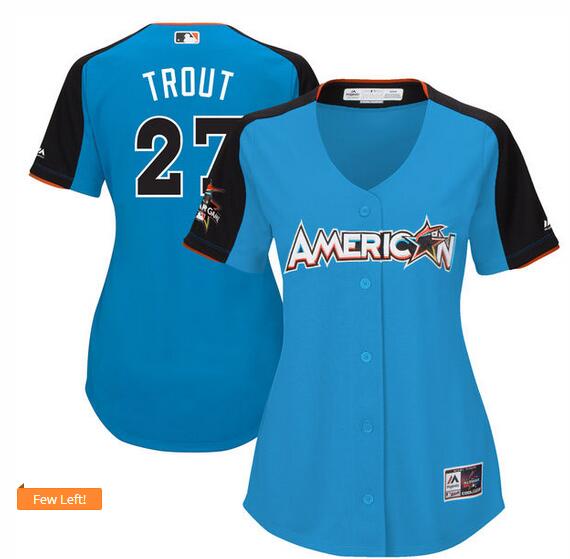 Women's American League Mike Trout Majestic Blue 2017 MLB All-Star Game Home Run Derby Jersey