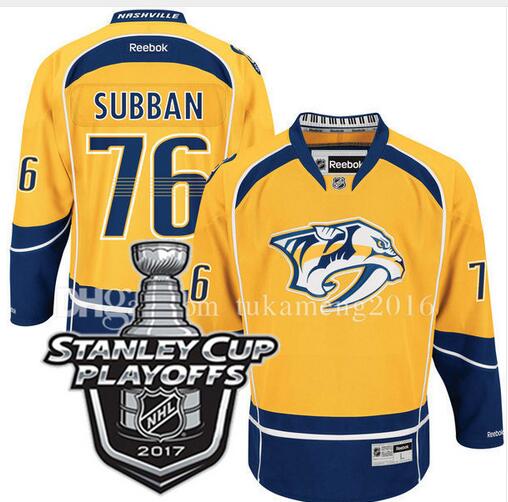 New Nashville Predators 76 P.K. Subban Yellow  hockey jerseys