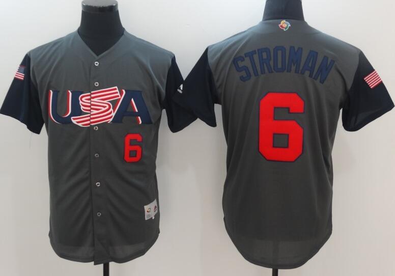 6 marcus stroman grey men 2017 World Baseball Classic Team Jersey