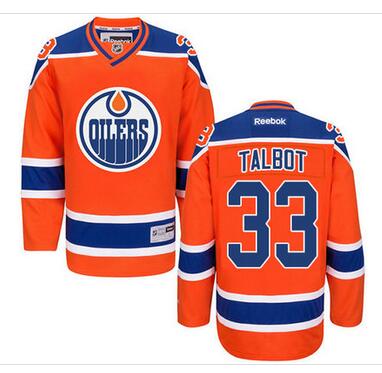 Oilers 33 Cam Talbot Orange Premier Alternate Jersey