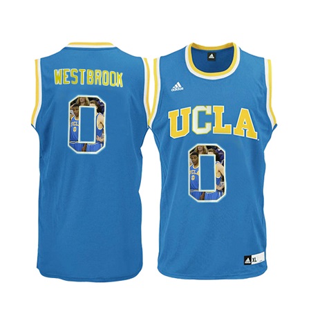 Men's UCLA Bruins Russell Westbrook 0 Blue College Basketball Jersey - Blue