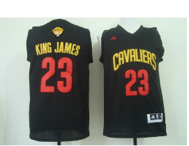 Men's Cleveland Cavaliers #23 King James Nickname 2017 The NBA Finals Patch Fashion Jersey-003