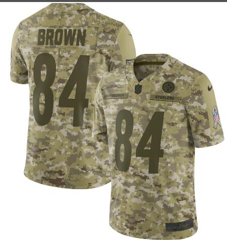 Men's Steelers antonio brown 84# Nike Salute to Service Retired Player Limited Jersey