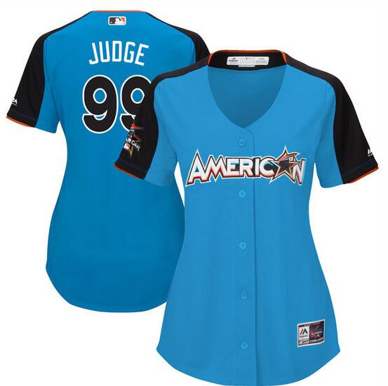 Women's American League Aaron Judge Majestic Blue 2017 MLB All-Star Game Home Run Derby Jersey