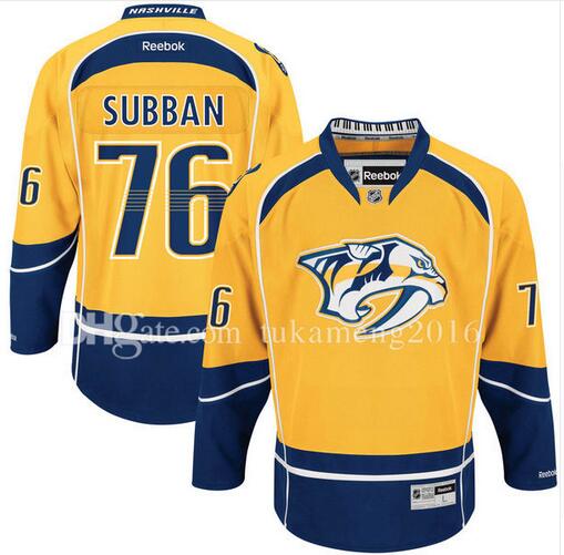 New Nashville Predators 76 P.K. Subban Yellow  hockey jerseys