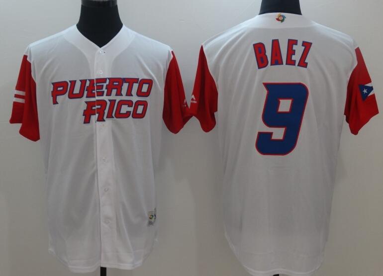 9 Javier Baez white men 2017 World Baseball Classic Team Jersey