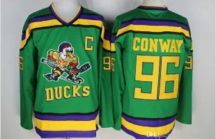 Mighty Ducks 96 Charlie Conway Hockey Jerseys The Mighty Ducks Of Anaheim Movie Jersey