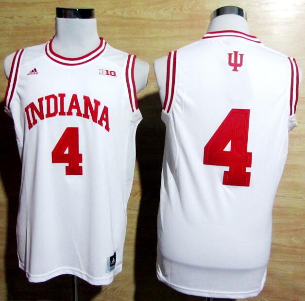Adidas Victor Oladipo Indiana Hoosiers #4 10 Patch White Basketball NCAA Jerseys