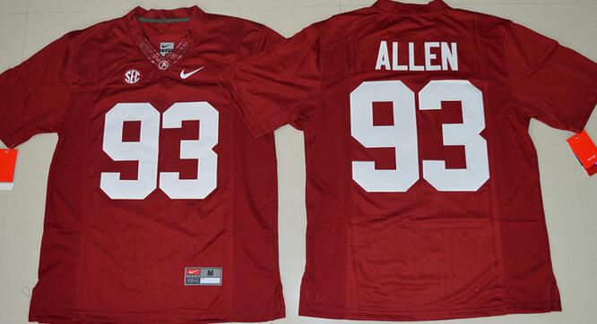 Alabama Crimson Tide  93 Jonathan Allen red men ncaa college Football Jerseys