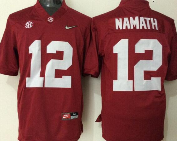 Alabama Crimson Tide 12 Joe Namath red men ncaa college Football Jerseys