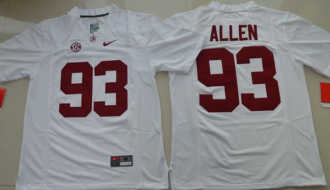 Alabama Crimson Tide 93 Jonathan Allen white men ncaa college Football Jerseys