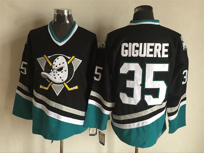Anaheim Ducks 35 Jean-Sebastien Giguere black men ice hockey nhl jerseys