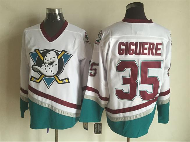 Anaheim Ducks 35 Jean-Sebastien Giguere white men ice hockey nhl jerseys