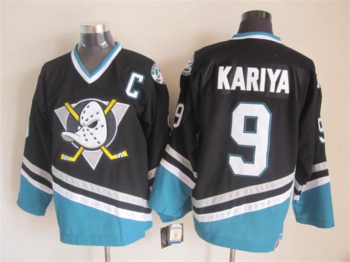 Anaheim Ducks 9 Paul Kariya black Stitched  men nhl hockey jerseys