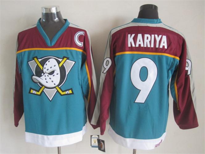 Anaheim Ducks 9 Paul Kariya green red Stitched men ice hockey nhl jerseys