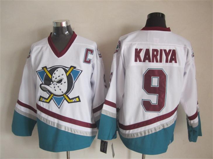 Anaheim Ducks 9 Paul Kariya whitemen ice hockey nhl jerseys