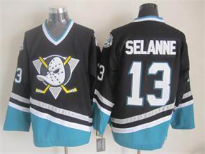 Anaheim Ducks Teemu Selanne 13 black men ice hockey nhl jerseys