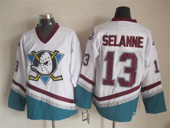 Anaheim Ducks Teemu Selanne 13 white men ice hockey nhl jerseys