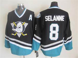 Anaheim Ducks Teemu Selanne 8 black men ice hockey nhl jerseys