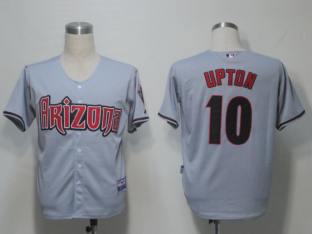 Arizona Diamondback 10 Justin Upton Grey men baseball mlb Jerseys