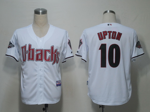 Arizona Diamondback 10 UPTON white men baseball mlb Jerseys