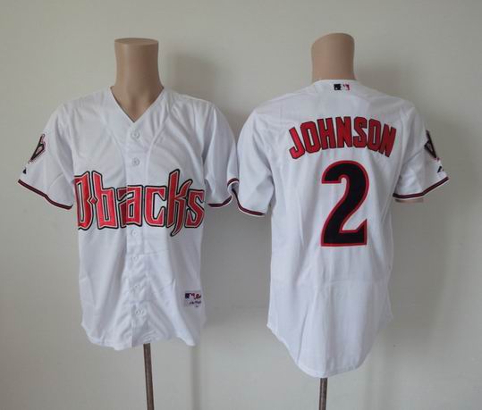 Arizona Diamondback 2 Johnson White men baseball mlb jersey