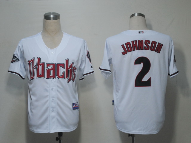 Arizona Diamondback 2 Johnson White men baseball mlb jerseys