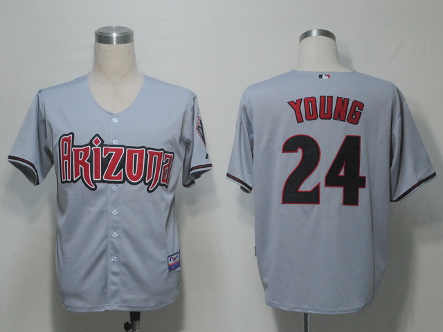 Arizona Diamondback 24 Young Grey men baseball mlb jerseys