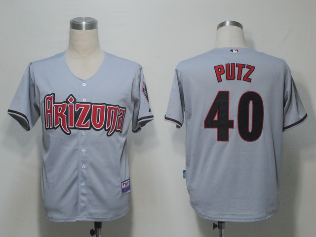 Arizona Diamondback 40 Putz Grey men baseball mlb  jerseys