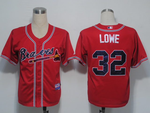 Atlanta Braves 32 Lowe Red men baseball mlb jerseys