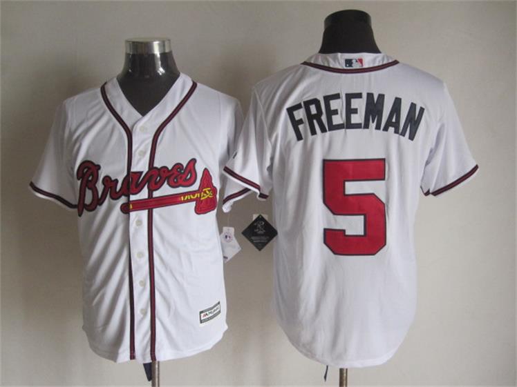 Atlanta Braves 5 Freddie Freeman white Majestic men baseball mlb jersey